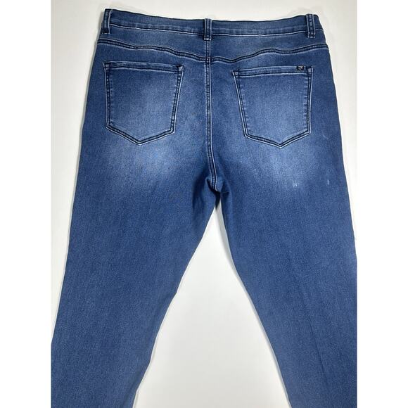 DG2 Diane Gilman Women’s 16W Embroidered Stretch Jeans Y2K Dark Wash Plus Size - Picture 11 of 16